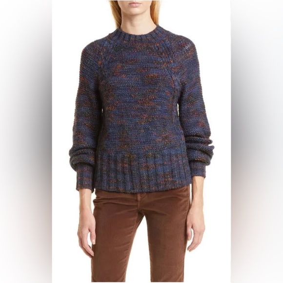 Veronica Beard Sweaters - Veronica Beard Womens Malie Navy Space Dyed Wool Blend Sweater MSRP $428 S